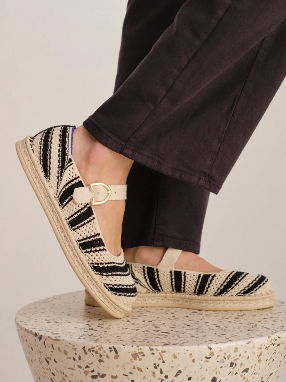 Rothy's The Espadrille Mary Jane - Compass Stripe Size 6